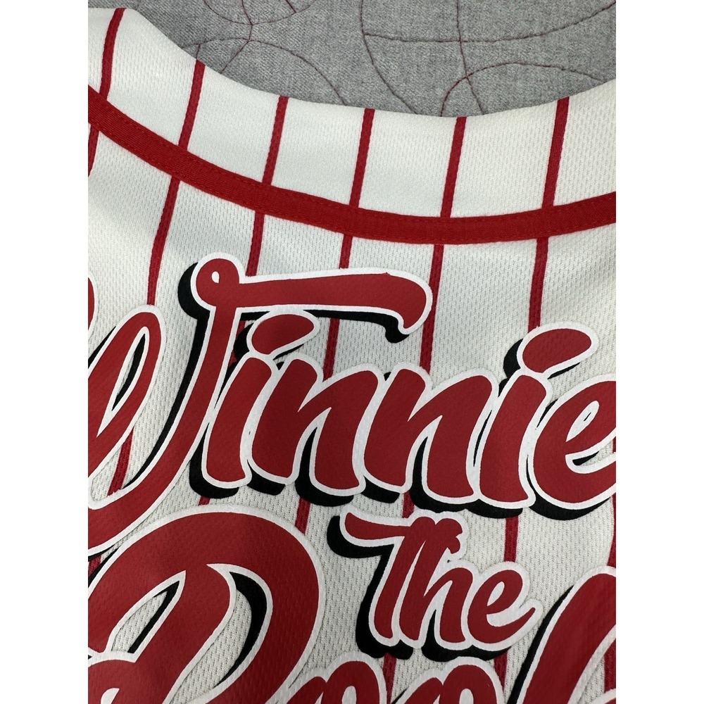 Disney Winnie The Pooh Baseball Jersey Red Pinstripe Women's Size XXS (00) - Picture 5 of 6